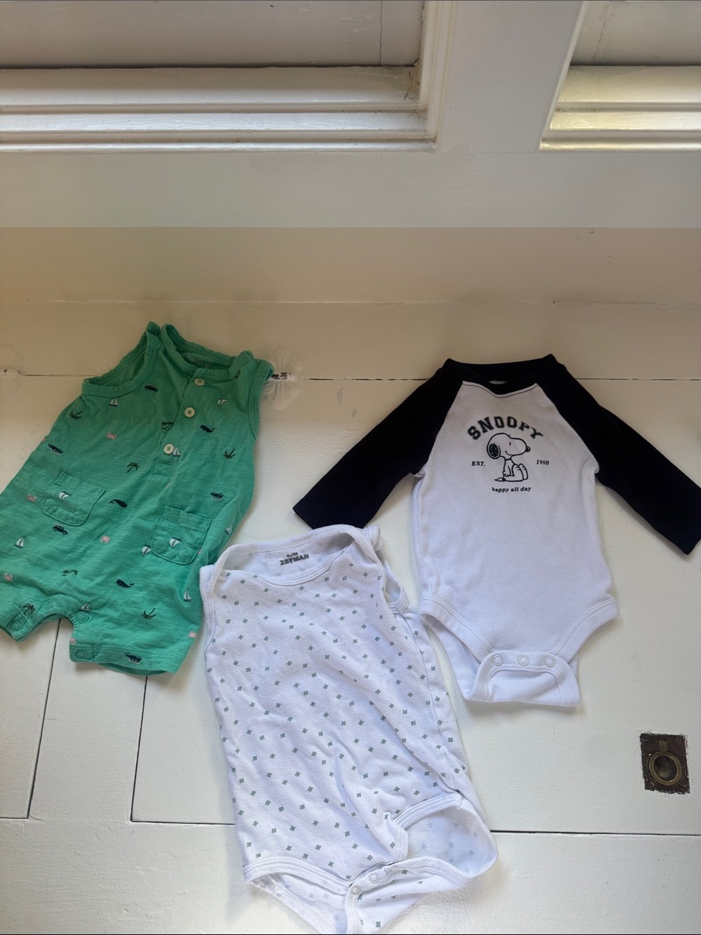 Baby Raglan One-Piece Bodysuit - White/Black